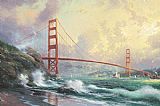 Thomas Kinkade Famous Paintings - Golden Gate Bridge San Francisco
